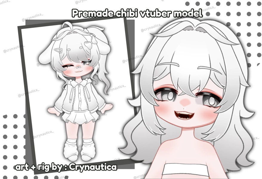 Bullet premade chibi vtuber model 1.0 by Cry (@Crynautica_)