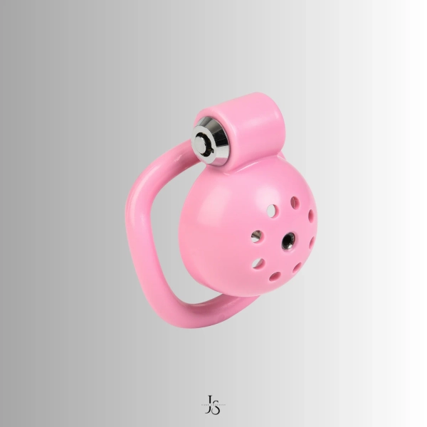 Cupette Lockette Pink Chastity Dome – 25mm Lock Cage With Ergonomic Ring