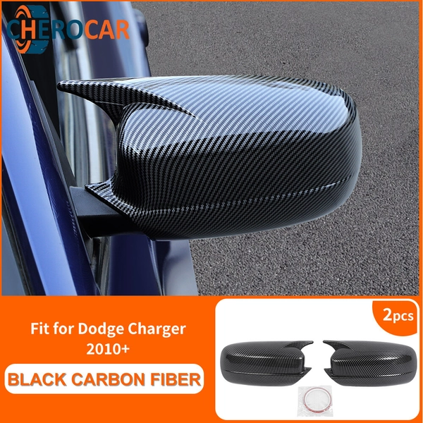 Both Sides Carbon Fiber Mirror Covers For 2011-2023 Dodge Charger Accessories US