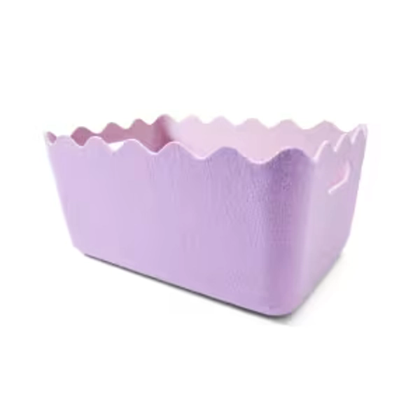 Two Tone Flat Felt Basket - Lilac