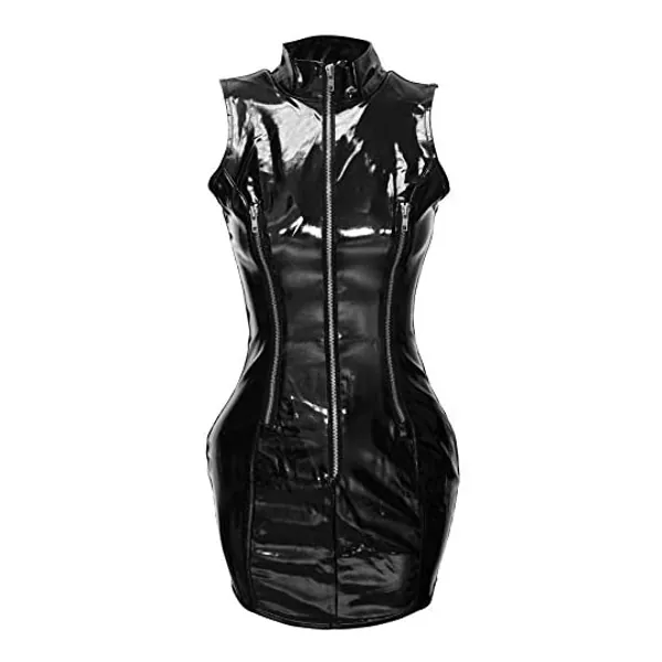 Bslingerie® Women Wetlook PVC Teddy Bodysuit