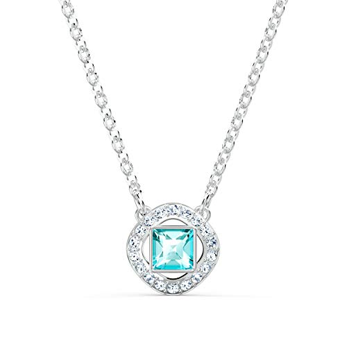 Swarovski Angelic Square Collection (Amazon Exclusive) - Rhodium plated/Blue - Angelic Square Necklace