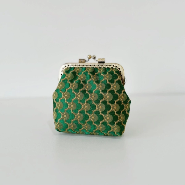 Handsewn Kiss Lock Coin Purse Small Pouch for Accessories Handmade Wallet Green Scale Patten Fabric Purse Unique Gift Ideas - Etsy