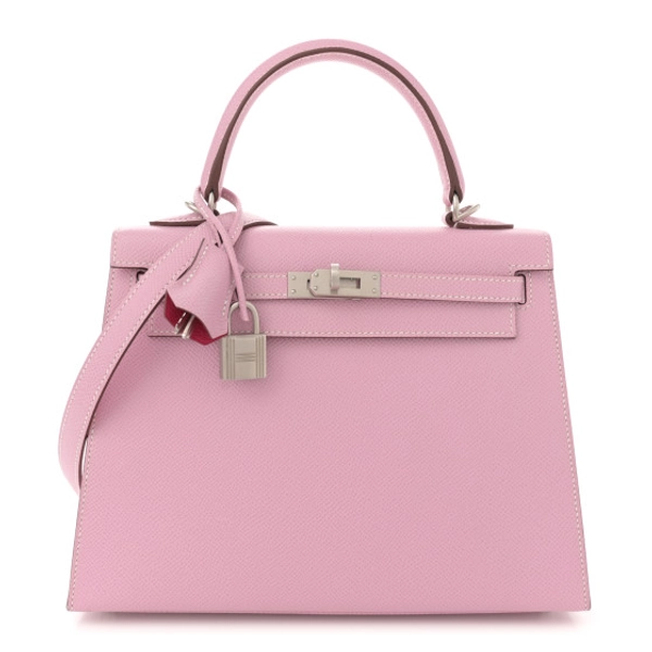 HERMES Epsom Horseshoe Kelly Sellier 25 Mauve Sylvestre Rose Mexico | FASHIONPHILE