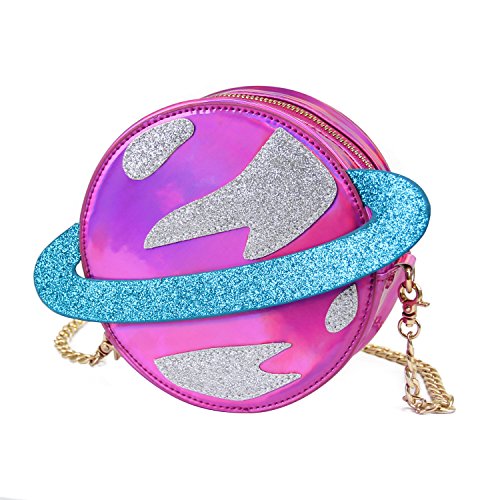 LUI SUI Girls Circular Planet Crossbody Purse Bags Women Phone Shoulder Bags Cellphone Wallet Purse - Parent - Purple