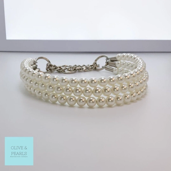The "Hailey" Pearl Dog Collar, Beaded Dog Collar, Dog Pearls, Pet Jewelry
