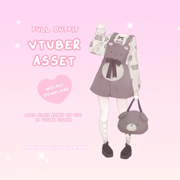 VTuber Asset | Rigged Teddy Bears Picnic Outfit