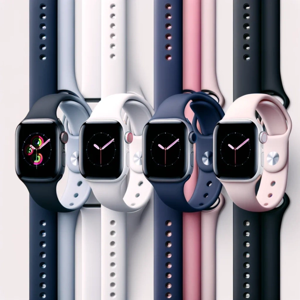 4 Pack Apple Watch Silicone Watch Bands, 38/40/41mm or 42/44/45mm