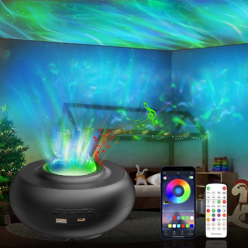 Voneta Sternenhimmel Projektor,led Galaxy Projector,Star Lampe für Kinder Sternenprojektor mit Fernbedienung Lichtprojektor mit Bluetooth Musikplayer für Kinder Erwachsene,Weihnachten Party Geburtztag - Schwarz