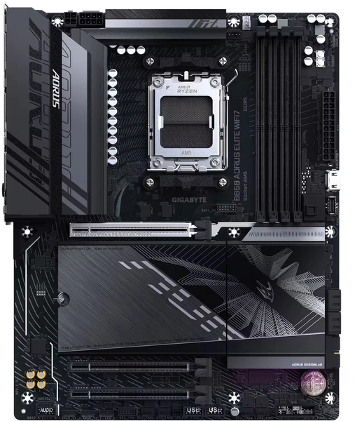 GIGABYTE - B850 AORUS ELITE WIFI7 (Socket AM5) AMD B850 ATX DDR5 Wi-Fi 7 Motherboard - Black