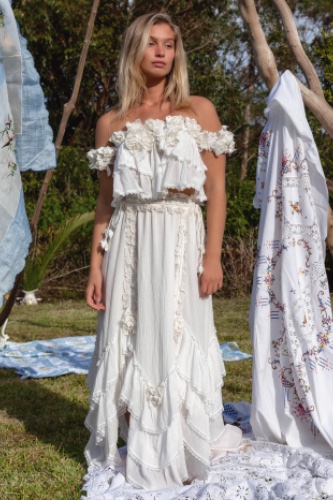 And She Was - Top and Skirt Set - Ivory | M