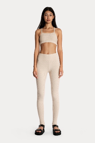 ECO RIB STIRRUP LEGGINGS | SAND | S / SAND