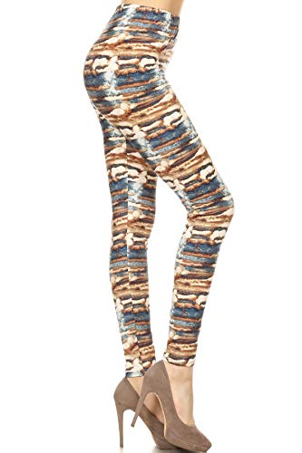 Leggings Depot High Waisted Tie Dye & Fabric Print Leggings for Women - Reg, Plus, 1X3X, 3X5X - Full Length - 3X-5X - Sandstone Peak