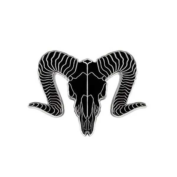 
                            Pinsanity Goat Skull Enamel Lapel Pin
                        