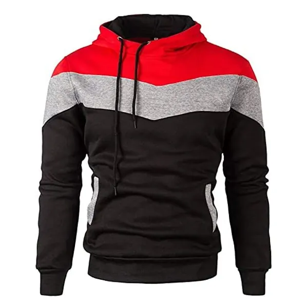 
                            Mooncolour Mens Novelty Color Block Hoodies Cozy Sport Outwear
                        