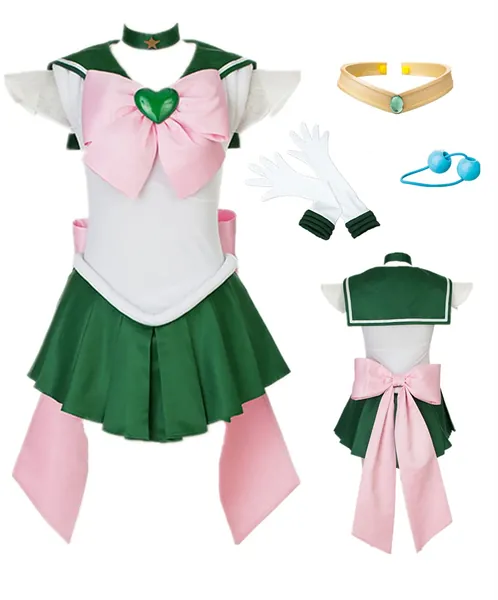 US size Women's Sailor Jupiter Cosplay Jumper Kino Makoto Skirt suit