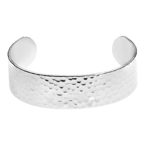 3/4 Inch Hammered Cuff by eklexic - SILVER