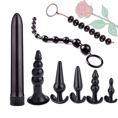 8 stycken svarta spelpaket för nybörjare Sěx Carnival Sovrumsfest, överraskningsfödelsedagspresent.