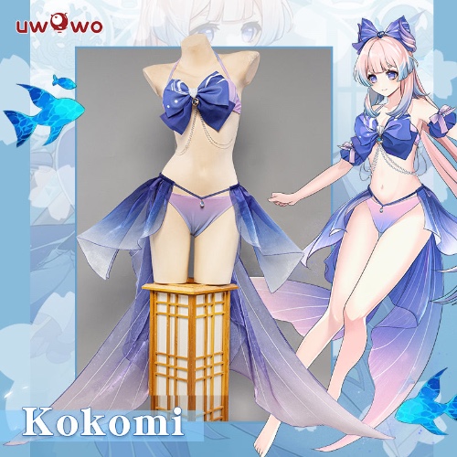 Exclusive Authorization Uwowo Genshin Impact Fanart Kokomi Swimsuit Cosplay Costume - 【In Stock】L
