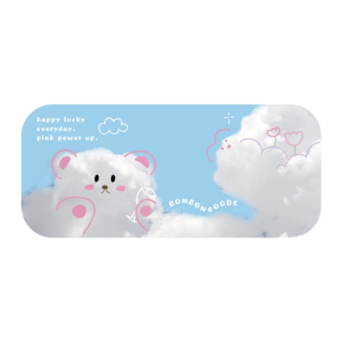 BonBonGoods PU Leather Gaming Mouse Pad - Cloud Bear Blue