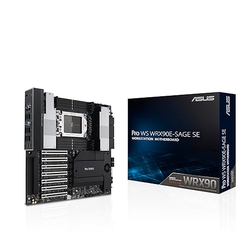 ASUS Pro WS WRX90E-SAGE SE EEB Workstation Motherboard, AMD Ryzen™ Threadripper™ PRO 7000 WX-Series, ECC R-DIMM DDR5, 32 Power-Stage,7xPCIe 5.0x16, PCIe 5.0 M.2, 10Gb & 2.5Gb LAN, Multi-GPU Support - ‎Pro WS WRX90E-SAGE SE