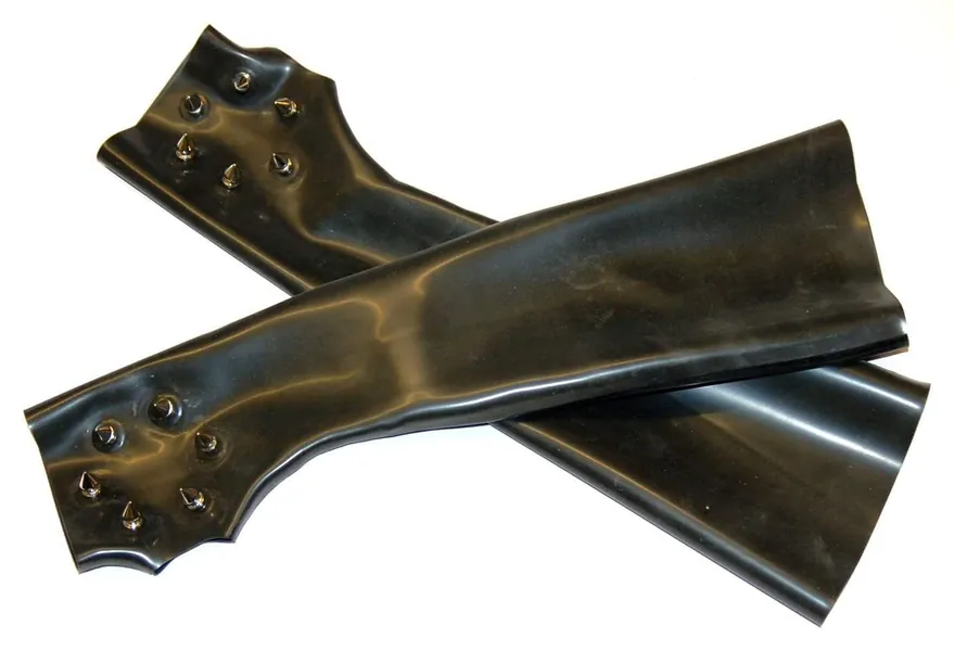 Latex Fingerless Spiked Gloves