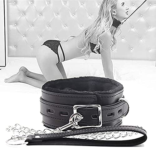 Collier Ras du Cou en Cuir Souple avec chaîne détachable