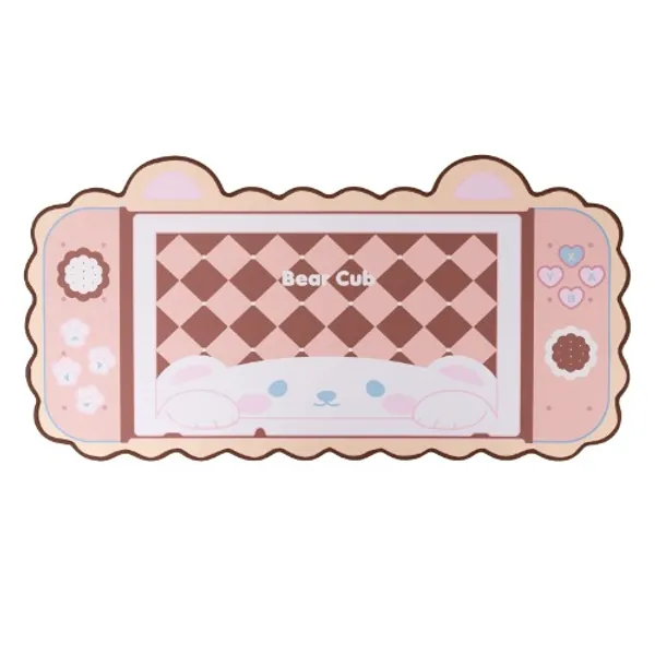 YOCORE Cookie Bear Mouse Pad-31.5'' x 15.7'' Large Non-Slip Rubber Base Desk Pad-Easy Clean Laptop Desk Mat for Gaming, Writing, or Home Office Work - 