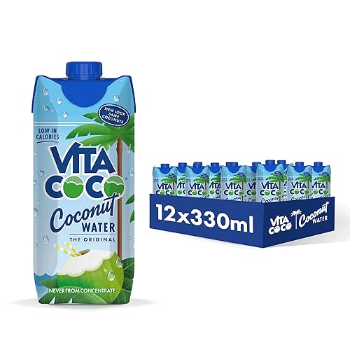 Vita Coco Pure Coconut Water 12x330ml, Naturally Hydrating, Packed With Electrolytes, Gluten Free, Full Of Vitamin C & Potassium - Natural Coconut Water - 3.96 l (Pack of 1)