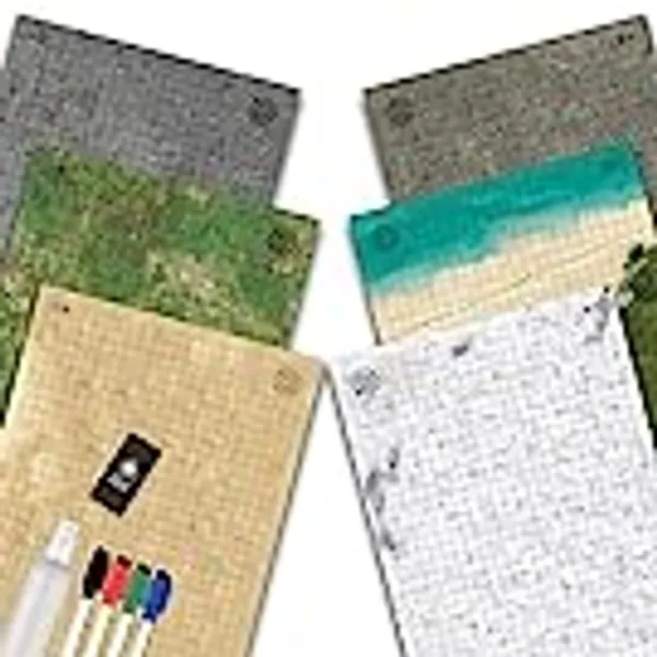 Melee Mats Battle Mat for Board Games - 24" x 36" 3 Pack Double Sided - Tabletop Dungeon Tiles Map