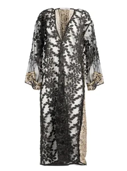 Golden Baroque Embossed Lace Robe
