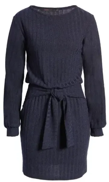 Tie Front Long Sleeve Dress