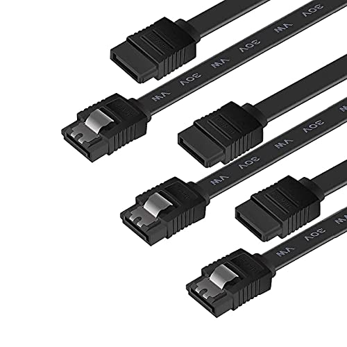 BENFEI SATA Cable III, 3 Pack SATA Cable III 6Gbps Straight HDD SDD Data Cable with Locking Latch 18 Inch Compatible for SATA HDD, SSD, CD Driver, CD Writer - Black - 3 Pack - black