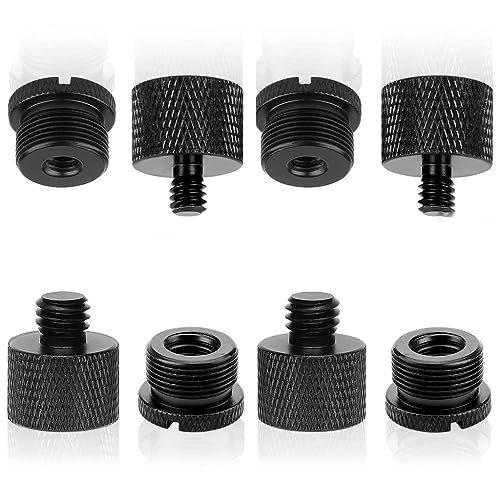 8Pcs Mic Thread Adapter Kit 5/8 to 3/8 Mic Screw Adapters 1/4 to 5/8 Mic Stand Adapter Aluminum Alloy