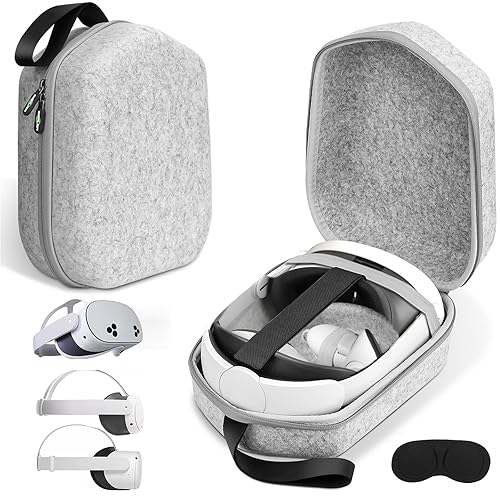 Hard Carrying Case Compatible with Oculus Meta Quest 3S/Quest 3/Quest 2 Official Original/Elite Strap Version VR Headset and Touch Controller Accessories, Suitable for Travel and Home Storage - M/For Official Original & Elite Strap