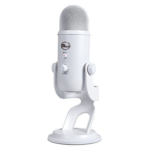 Logitech for Creators Blue Yeti USB Microphone for Gaming, Streaming, Podcasting, Twitch, YouTube, Discord, Recording for PC and Mac, 4 Polar Patterns, Studio Quality Sound, Plug & Play-Whiteout - Whiteout - Microphone - Microphone