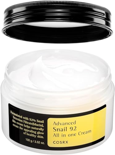 COSRX Advanced Snail 92 All in one Cream, 3.53 oz/100g | Moisturizing Snail Mucin Secretion Filtrate 92% | Facial Moisturiser, Long Lasting, Deep & Intense Hydration, Korean Skin Care