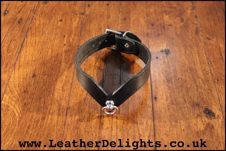 Black Wishbone Collar with Suede Lining - Black / 16"