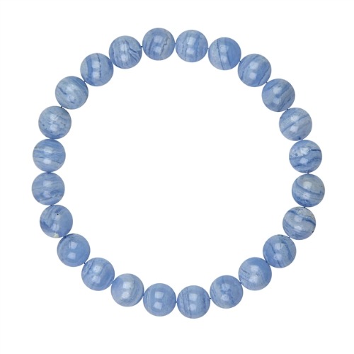 Bracelet Calcédoine bleue boules 8mm Extra