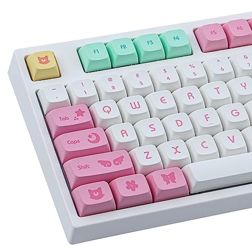 Tsungup PBT Keycaps, XDA Profile Keycaps 143 Keys Dye Sublimation Fairy Customized Keycaps for ANSI Layout Cherry MX Switches Mechanical Keyboards - Fairy
