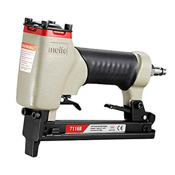 meite 7116B Upholstery Stapler 22 Gauge 3/8-Inch Crown or C Crown 1/4-Inch to 5/8-Inch Length Pneumatic Fine Wire Stapler