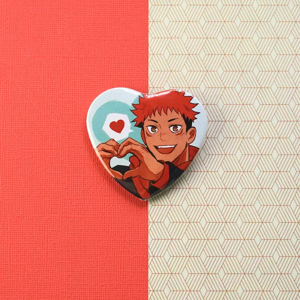 JJK Heart Buttons | Itadori Yuuji