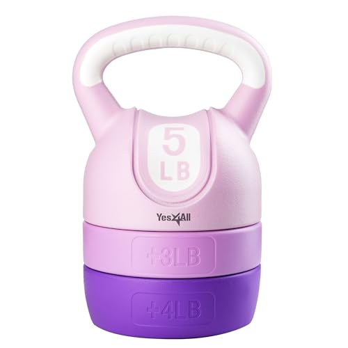 Yes4All Kettlebell Sets - Adjustable Kettlebell Set for Strength Training - Kettlebells Adjustable Weight for Versatile Workouts - A. Single - A. Purple