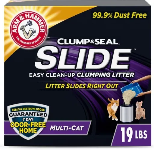 Arm & Hammer Litter Slide Multi-Cat Scented Clumping Clay Cat Litter, 19-lb box