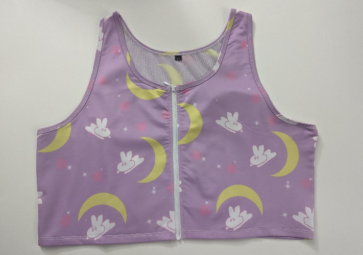 Moon Bunny Zippered Crop Top Binder - 3XL
