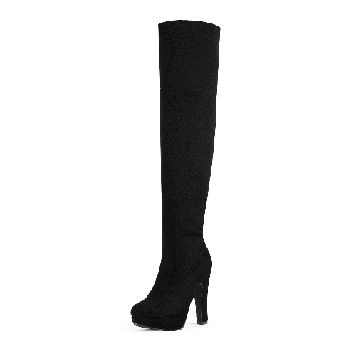 DREAM PAIRS Women's Thigh High Chunky Heel Platform Over The Knee Boots - 8 Black-highplat