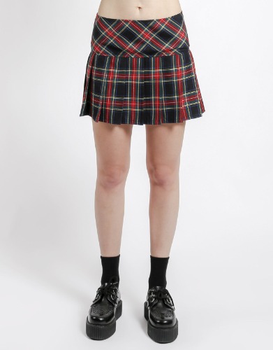PLEATED SKIRT BLACK PLAID | Medium / BLACK PLAID