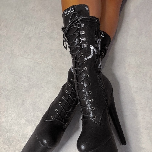 HellGirl Black/Glow Front Lace - 7 INCH | UK7 / EU40 / US9 / AU9