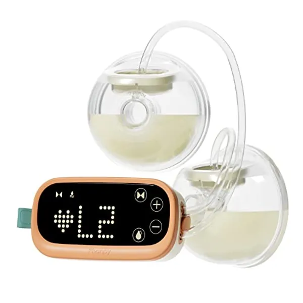 Phanpy E-Shine New Cup Wearable Hands Free Breast Pump, 4 Modes 8 Levels, High Performance Touch Screen with Different Emos, 24 mm Flange and 20mm Insert Included - New Cup Wearable