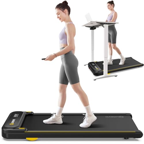 UREVO Under Desk Treadmill, Walking Pad for Home/Office, Portable Walking Treadmill 2.25HP, Walking Jogging Machine with 265 lbs Weight Capacity Remote Control LED Display - Obsidian - One Size